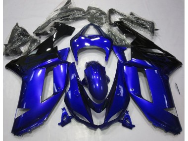 2007-2008 Bleu Brillant & Noir Kawasaki ZX6R Carénage Moto