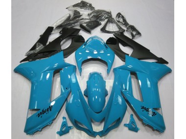2007-2008 Bleu Clair Brillant Kawasaki ZX6R Carénage Moto