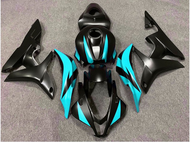 2007-2008 Conception Noir Mat & Cyan Honda CBR600RR Carénage Moto 2007-2008 Conception Noir Mat & Cyan Honda CBR600RR Carénage Moto