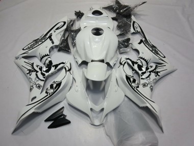 2007-2008 Conception Spéciale Blanc Brillant Honda CBR600RR Carénage Moto