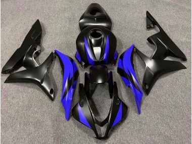 2007-2008 Design Noir Mat & Bleu Honda CBR600RR Carénage Moto