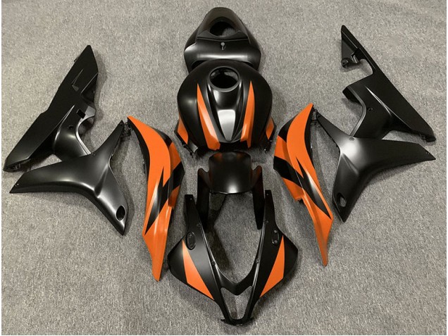 2007-2008 Design Noir Mat & Orange Honda CBR600RR Carénage Moto 2007-2008 Design Noir Mat & Orange Honda CBR600RR Carénage Moto