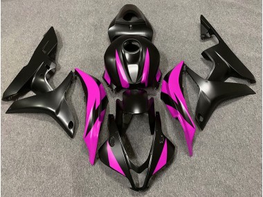 2007-2008 Design Noir Mat & Rose Honda CBR600RR Carénage Moto