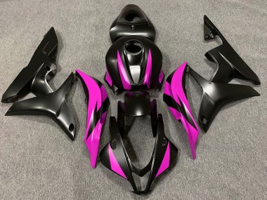 2007-2008 Design Noir Mat & Rose Honda CBR600RR Carénage Moto