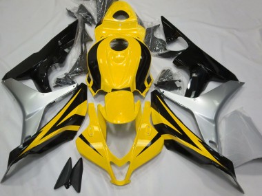 2007-2008 Jaune Brillant Argent & Noir Honda CBR600RR Carénage Moto