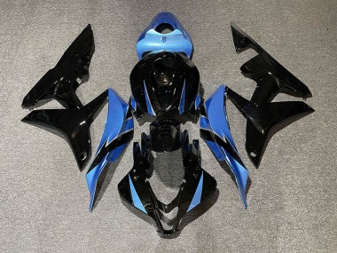 2007-2008 Noir Brillant & Bleu Clair Honda CBR600RR Carénage Moto