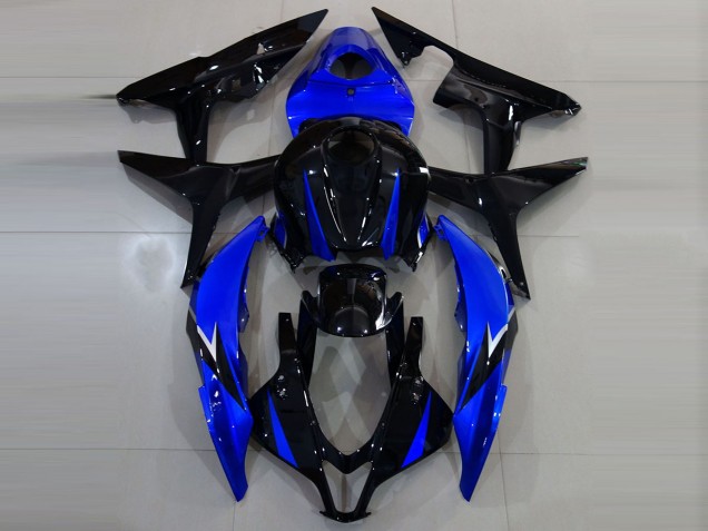 2007-2008 Noir Brillant & Bleu Honda CBR600RR Carénage Moto