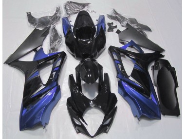2007-2008 Noir Brillant & Bleu Suzuki GSXR 1000 Carénage Moto