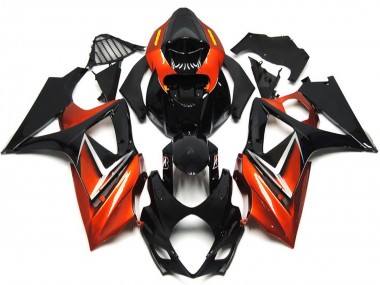 2007-2008 Noir Brillant & Bronze Doré Suzuki GSXR 1000 Carénage Moto