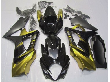 2007-2008 Noir Brillant & Jaune Suzuki GSXR 1000 Carénage Moto