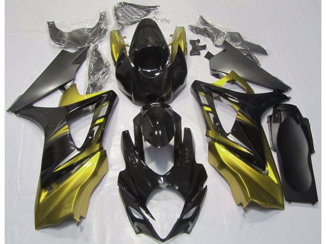 2007-2008 Noir Brillant & Jaune Suzuki GSXR 1000 Carénage Moto