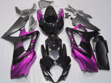 2007-2008 Noir Brillant & Rose Suzuki GSXR 1000 Carénage Moto