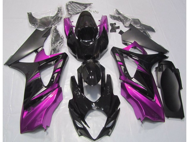 2007-2008 Noir Brillant & Rose Suzuki GSXR 1000 Carénage Moto 2007-2008 Noir Brillant & Rose Suzuki GSXR 1000 Carénage Moto