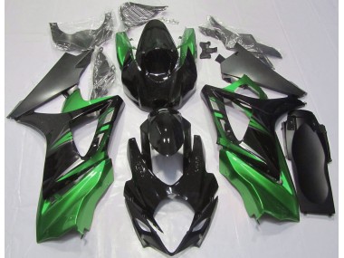 2007-2008 Noir Brillant & Vert Suzuki GSXR 1000 Carénage Moto