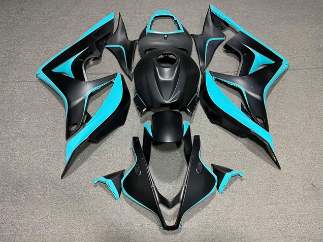 2007-2008 Noir Mat & Cyan Honda CBR600RR Carénage Moto