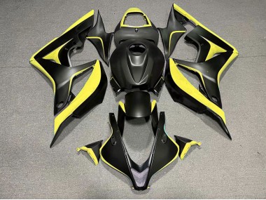 2007-2008 Noir Mat & Jaune Honda CBR600RR Carénage Moto