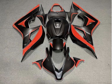 2007-2008 Noir Mat & Rouge Honda CBR600RR Carénage Moto