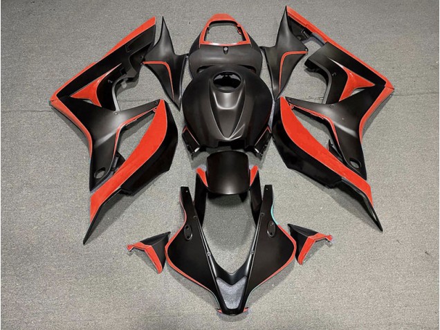 2007-2008 Noir Mat & Rouge Honda CBR600RR Carénage Moto 2007-2008 Noir Mat & Rouge Honda CBR600RR Carénage Moto