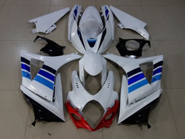 2007-2008 OEM Style Bleu & Blanc Suzuki GSXR 1000 Carénage Moto