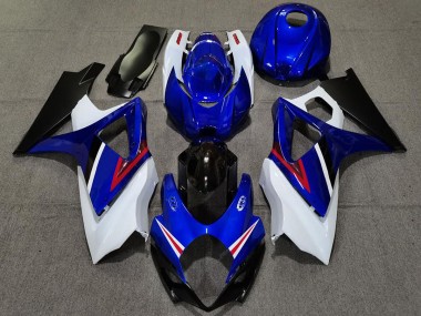 2007-2008 OEM Style Bleu Brillant & Blanc Suzuki GSXR 1000 Carénage Moto