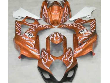 2007-2008 Orange Brillant & Blanc Flamme Suzuki GSXR 1000 Carénage Moto