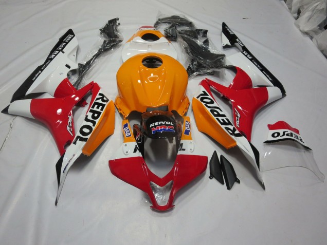 2007-2008 Orange Clair & Blanc Repsol Honda CBR600RR Carénage Moto 2007-2008 Orange Clair & Blanc Repsol Honda CBR600RR Carénage Moto