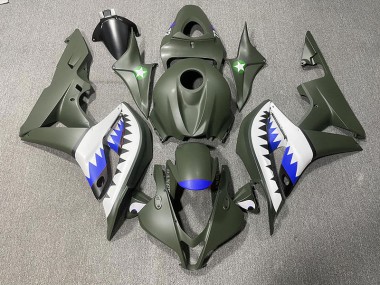2007-2008 Requin Vert Mat & Bleu Honda CBR600RR Carénage Moto