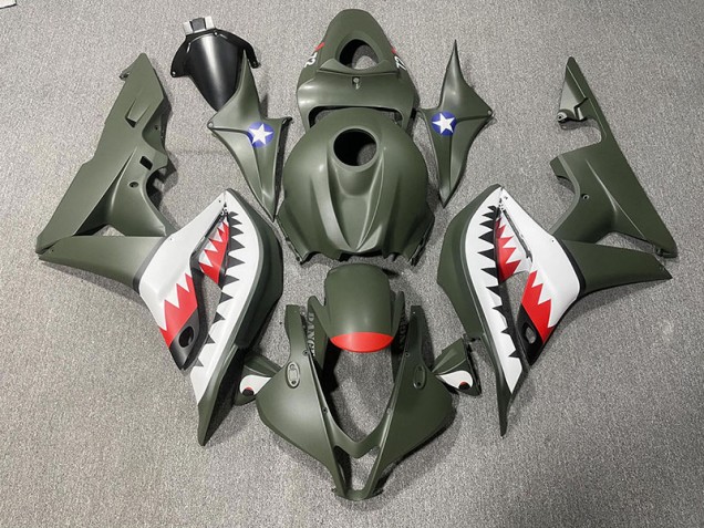 2007-2008 Requin Vert Mat & Rouge Honda CBR600RR Carénage Moto 2007-2008 Requin Vert Mat & Rouge Honda CBR600RR Carénage Moto