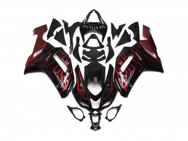 2007-2008 Rosso Lucido Fiamma Kawasaki ZX6R Carénage Moto