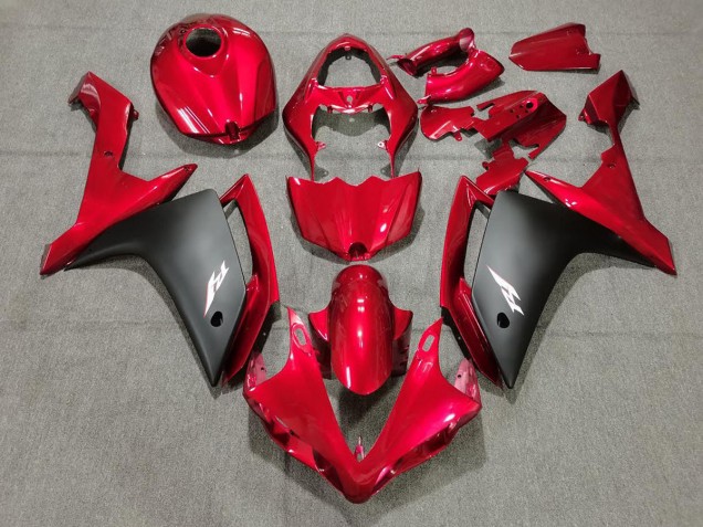 2007-2008 Rouge Bonbon & Noir Yamaha R1 Carénage Moto 2007-2008 Rouge Bonbon & Noir Yamaha R1 Carénage Moto
