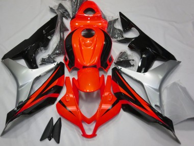 2007-2008 Rouge Brillant Argent & Noir Honda CBR600RR Carénage Moto