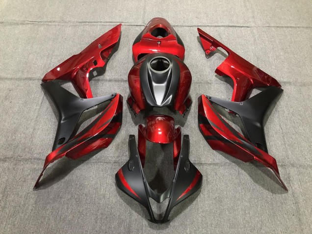 2007-2008 Rouge Profond & Noir Mat Honda CBR600RR Carénage Moto 2007-2008 Rouge Profond & Noir Mat Honda CBR600RR Carénage Moto