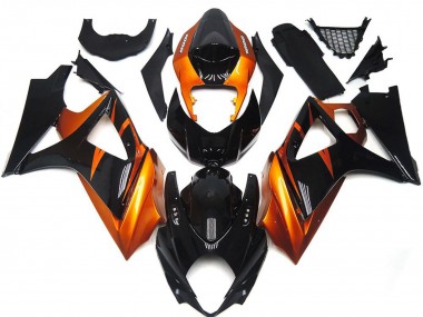 2007-2008 Style Orange & Noir Brillant Suzuki GSXR 1000 Carénage Moto
