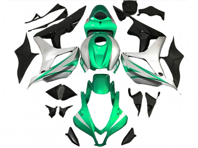2007-2008 Style Vert Vif & Argent OEM Honda CBR600RR Carénage Moto 2007-2008 Style Vert Vif & Argent OEM Honda CBR600RR Carénage Moto