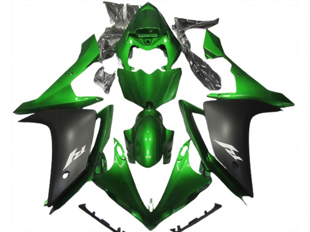 2007-2008 Vert Brillant & Noir Yamaha R1 Carénage Moto 2007-2008 Vert Brillant & Noir Yamaha R1 Carénage Moto