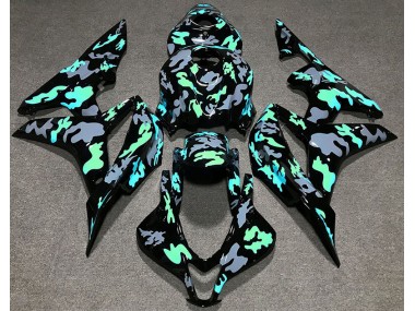 2007-2008 Vert & Gris Camouflage Honda CBR600RR Carénage Moto