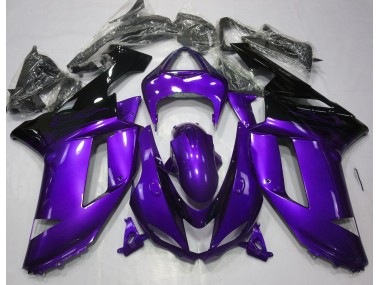 2007-2008 Violet Brillant & Noir Kawasaki ZX6R Carénage Moto