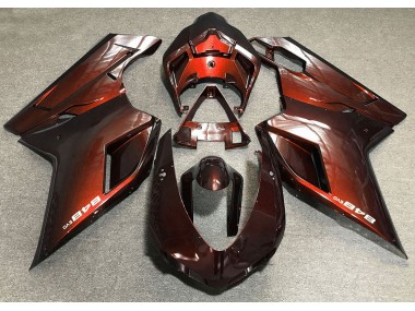 2007-2014 Orange Foncé Ducati 848 1098 1198 Carénage Moto