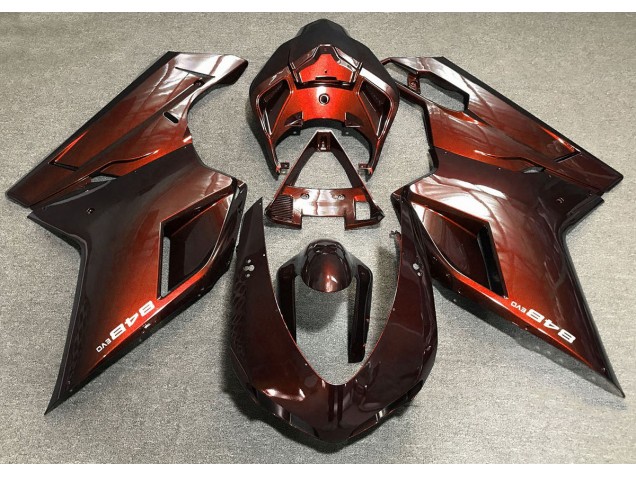 2007-2014 Orange Foncé Ducati 848 1098 1198 Carénage Moto