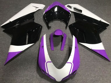 2007-2014 Violet Brillant Blanc & Noir Ducati 848 1098 1198 Carénage Moto