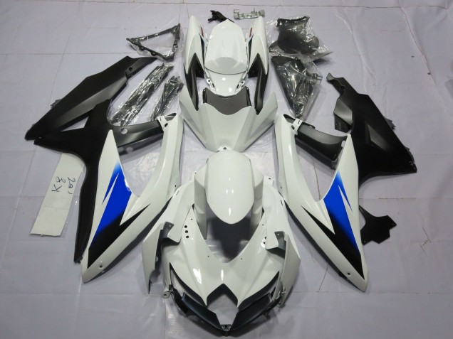 2008-2010 Blanc & Noir Suzuki GSXR 600-750 Carénage Moto 2008-2010 Blanc & Noir Suzuki GSXR 600-750 Carénage Moto
