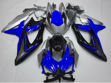 2008-2010 Bleu & Argent Suzuki GSXR 600-750 Carénage Moto