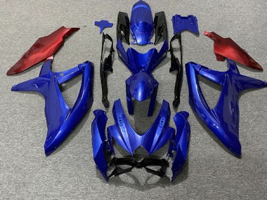 2008-2010 Bleu Foncé & Rouge Suzuki GSXR 600-750 Carénage Moto