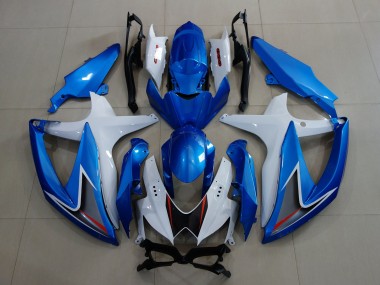 2008-2010 Bleu Métallisé & Blanc Suzuki GSXR 600-750 Carénage Moto