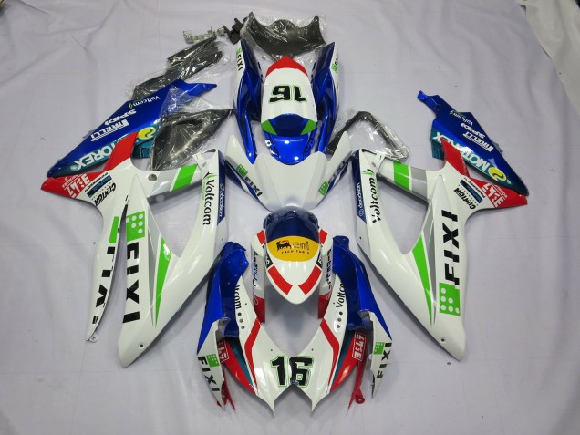 2008-2010 Fixi Bleu Suzuki GSXR 600-750 Carénage Moto