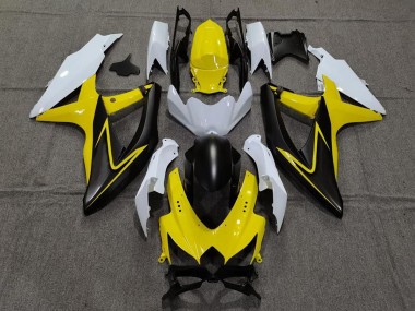 2008-2010 Jaune Brillant & Blanc Suzuki GSXR 600-750 Carénage Moto