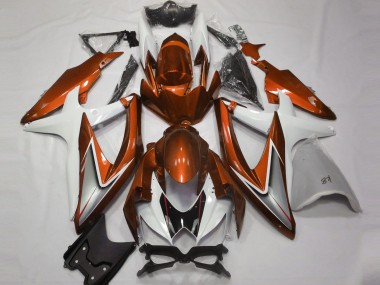 2008-2010 Orange Brillant & Blanc Suzuki GSXR 600-750 Carénage Moto