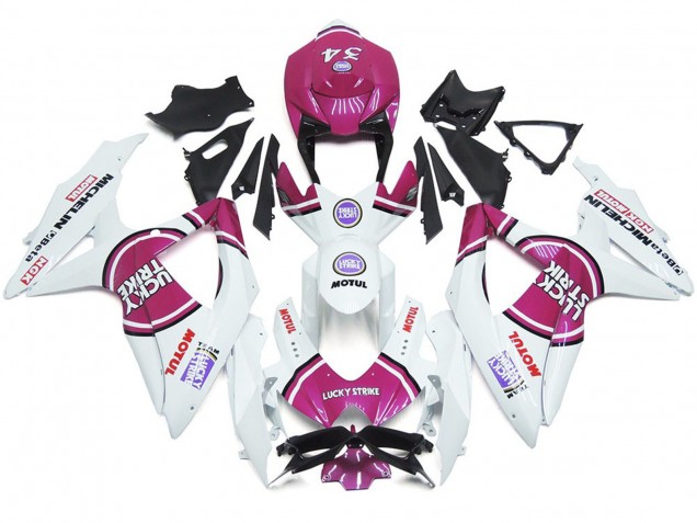 2008-2010 Rose 34 Lucky Strike Suzuki GSXR 600-750 Carénage Moto