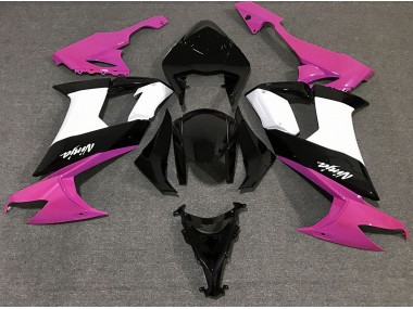 2008-2010 Rose Brillant Noir & Blanc Kawasaki ZX10R Carénage Moto