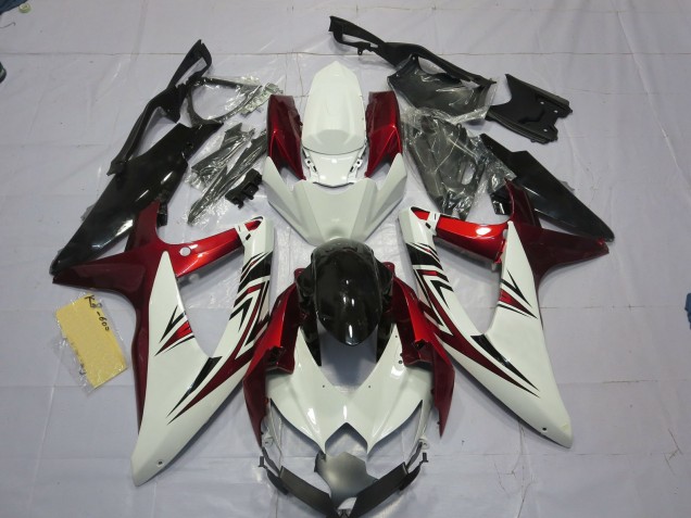 2008-2010 Rouge Blanc Noir Suzuki GSXR 600-750 Carénage Moto